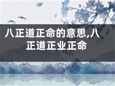 八正道正命的意思,八正道正业正命