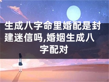 生成八字命里婚配是封建迷信吗,婚姻生成八字配对