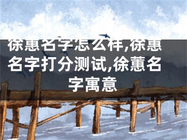 徐蕙名字怎么样,徐蕙名字打分测试,徐蕙名字寓意