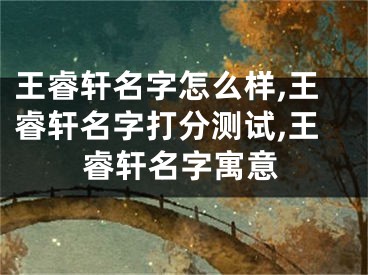 王睿轩名字怎么样,王睿轩名字打分测试,王睿轩名字寓意
