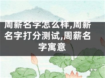 周薪名字怎么样,周薪名字打分测试,周薪名字寓意