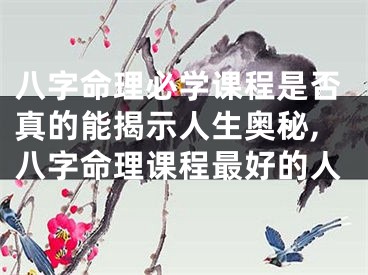 八字命理必学课程是否真的能揭示人生奥秘,八字命理课程最好的人