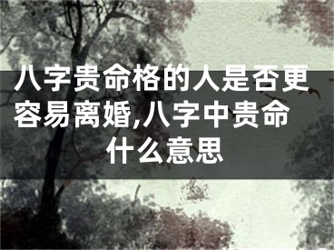 八字贵命格的人是否更容易离婚,八字中贵命什么意思