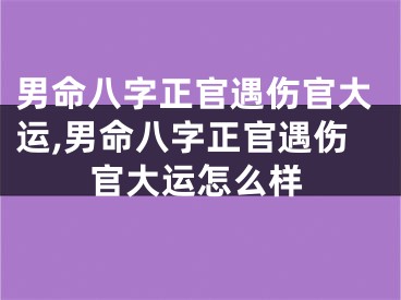 男命八字正官遇伤官大运,男命八字正官遇伤官大运怎么样