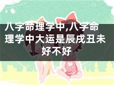 八字命理学中,八字命理学中大运是辰戌丑未好不好