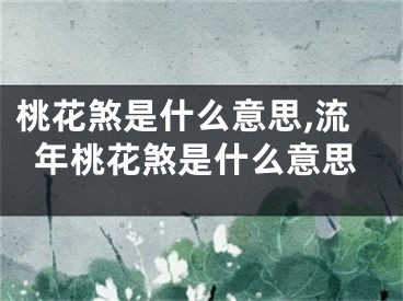 桃花煞是什么意思,流年桃花煞是什么意思