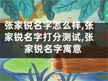 张家锐名字怎么样,张家锐名字打分测试,张家锐名字寓意