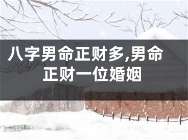 八字男命正财多,男命正财一位婚姻