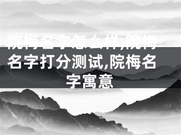 院梅名字怎么样,院梅名字打分测试,院梅名字寓意