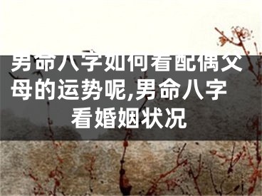 男命八字如何看配偶父母的运势呢,男命八字看婚姻状况