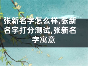 张新名字怎么样,张新名字打分测试,张新名字寓意