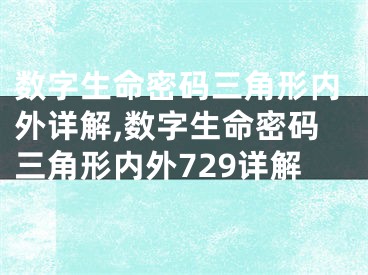 数字生命密码三角形内外详解,数字生命密码三角形内外729详解