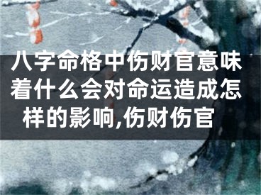 八字命格中伤财官意味着什么会对命运造成怎样的影响,伤财伤官