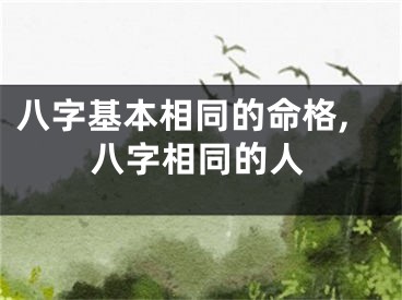 八字基本相同的命格,八字相同的人