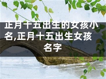 正月十五出生的女孩小名,正月十五出生女孩名字