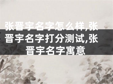 张晋宇名字怎么样,张晋宇名字打分测试,张晋宇名字寓意