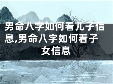 男命八字如何看儿子信息,男命八字如何看子女信息