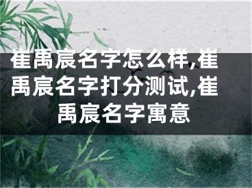 崔禹宸名字怎么样,崔禹宸名字打分测试,崔禹宸名字寓意