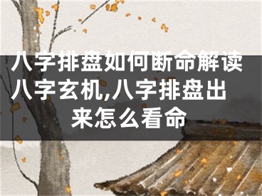 八字排盘如何断命解读八字玄机,八字排盘出来怎么看命