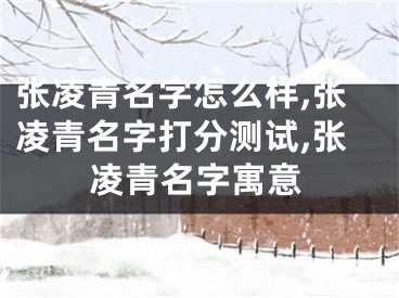 张凌青名字怎么样,张凌青名字打分测试,张凌青名字寓意