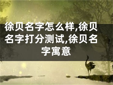 徐贝名字怎么样,徐贝名字打分测试,徐贝名字寓意