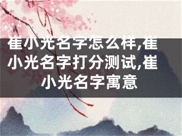 崔小光名字怎么样,崔小光名字打分测试,崔小光名字寓意