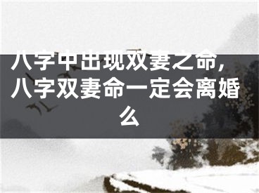 八字中出现双妻之命,八字双妻命一定会离婚么