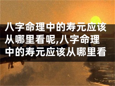八字命理中的寿元应该从哪里看呢,八字命理中的寿元应该从哪里看