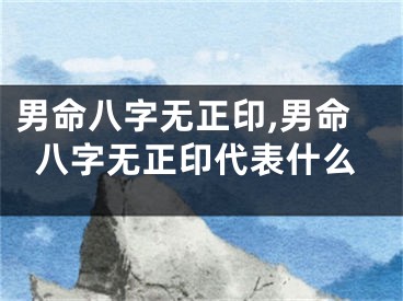 男命八字无正印,男命八字无正印代表什么