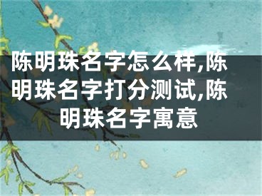 陈明珠名字怎么样,陈明珠名字打分测试,陈明珠名字寓意