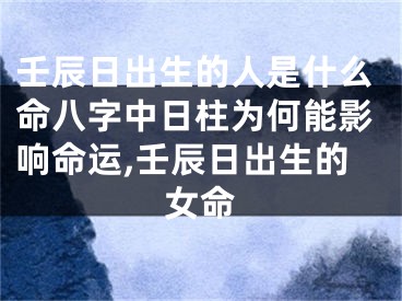 壬辰日出生的人是什么命八字中日柱为何能影响命运,壬辰日出生的女命