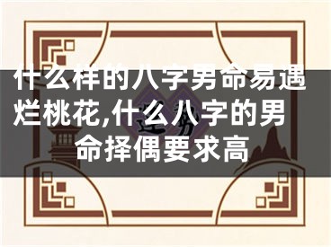 什么样的八字男命易遇烂桃花,什么八字的男命择偶要求高