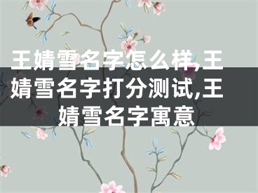 王婧雪名字怎么样,王婧雪名字打分测试,王婧雪名字寓意