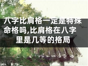 八字比肩格一定是特殊命格吗,比肩格在八字里是几等的格局