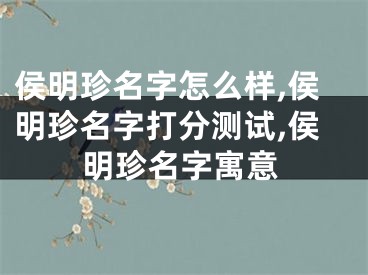侯明珍名字怎么样,侯明珍名字打分测试,侯明珍名字寓意