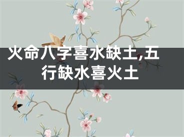 火命八字喜水缺土,五行缺水喜火土