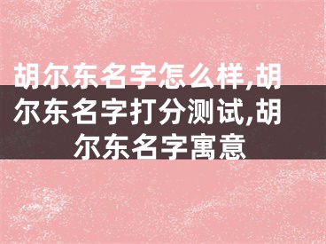 胡尔东名字怎么样,胡尔东名字打分测试,胡尔东名字寓意