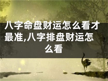 八字命盘财运怎么看才最准,八字排盘财运怎么看