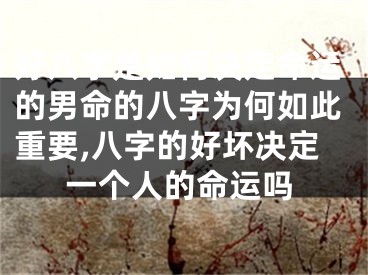 好八字是如何决定命运的男命的八字为何如此重要,八字的好坏决定一个人的命运吗