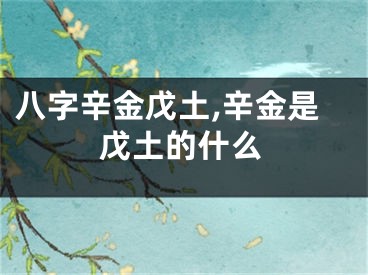八字辛金戊土,辛金是戊土的什么