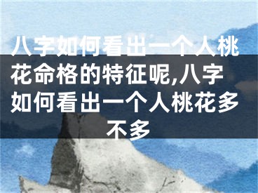 八字如何看出一个人桃花命格的特征呢,八字如何看出一个人桃花多不多