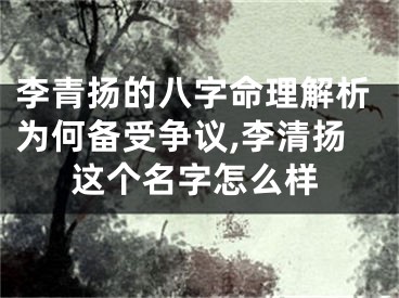 李青扬的八字命理解析为何备受争议,李清扬这个名字怎么样