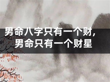 男命八字只有一个财,男命只有一个财星