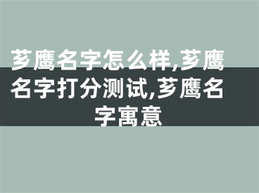 芗鹰名字怎么样,芗鹰名字打分测试,芗鹰名字寓意