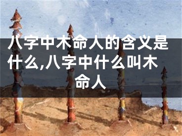 八字中木命人的含义是什么,八字中什么叫木命人