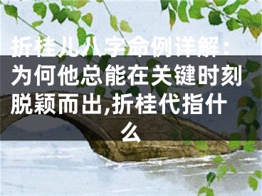 折桂儿八字命例详解：为何他总能在关键时刻脱颖而出,折桂代指什么