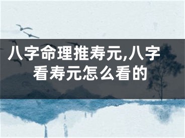 八字命理推寿元,八字看寿元怎么看的