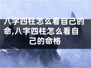 八字四柱怎么看自己的命,八字四柱怎么看自己的命格