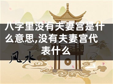 八字里没有夫妻宫是什么意思,没有夫妻宫代表什么