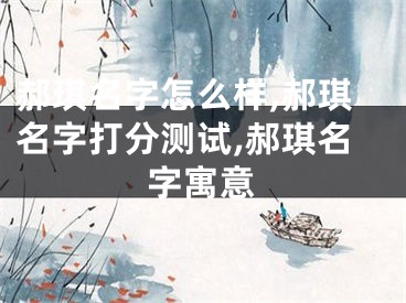 郝琪名字怎么样,郝琪名字打分测试,郝琪名字寓意